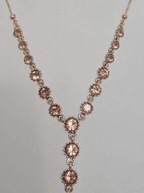 Express, Rose Gold Rhinestone, drop necklace